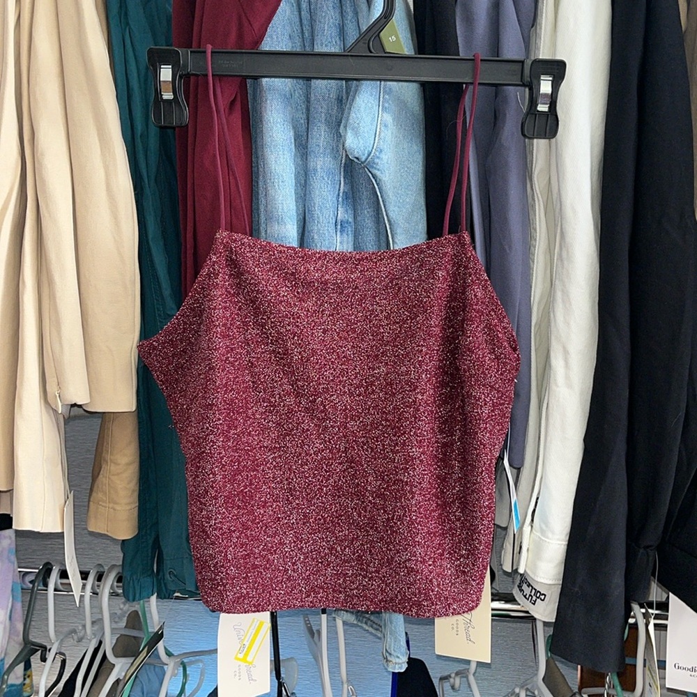 Wallflower Burgundy Glittery Women's Top